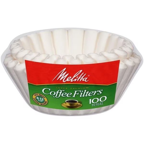 Basket Coffee Filter, Cup, Paper, White, Melitta, Mfr#: 62993